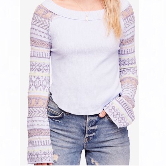 Free People Tops - Free People Fairgrounds Periwinkle Thermal NWT S